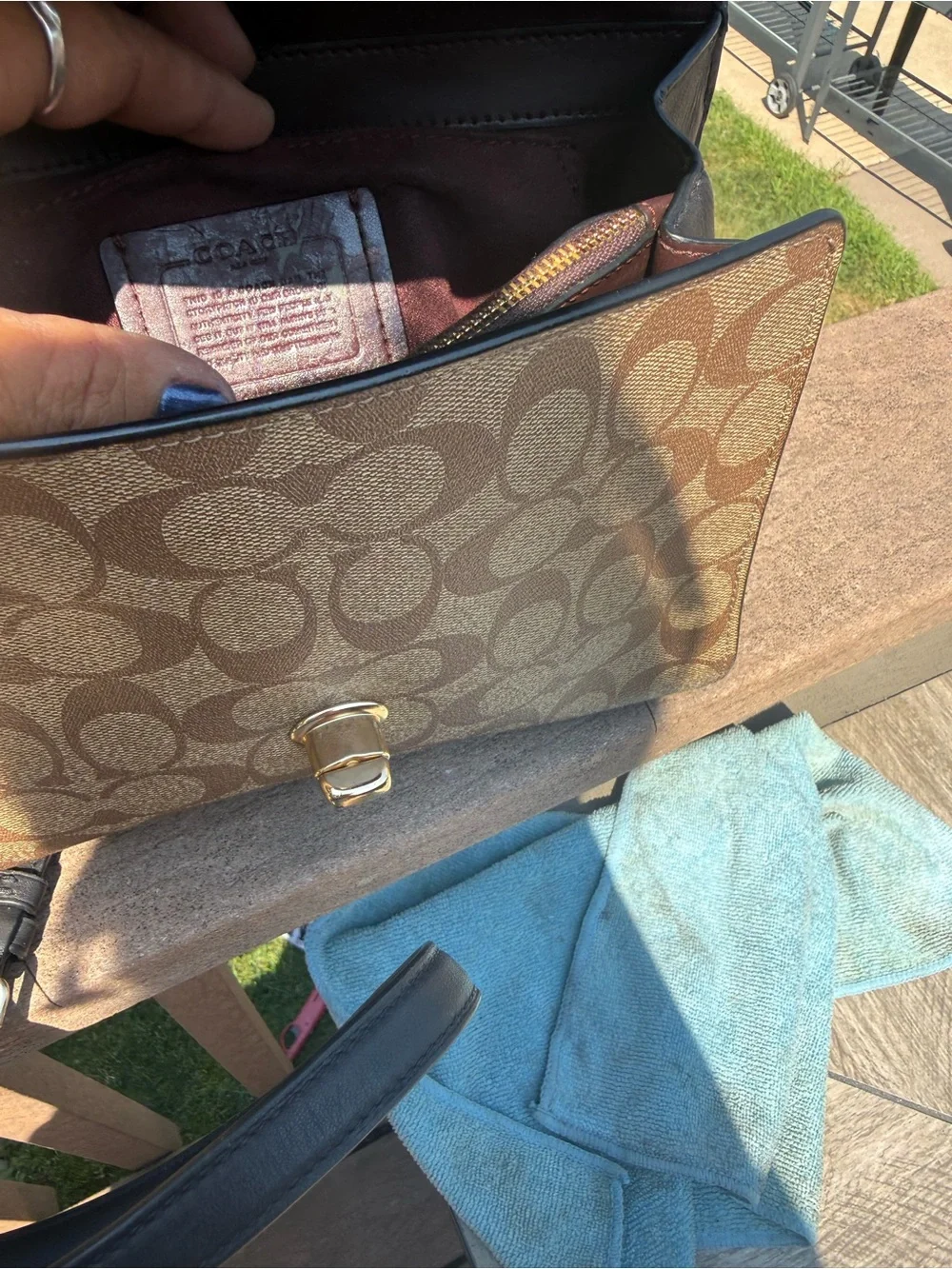 Coach Tilly Top Handle Satchel (Model F76620) in Signature Canvas and Leather. - Picture 11 of 12